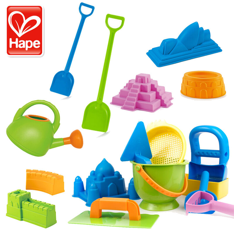 Hape Children's Beach Toy Set Beach Sand Playing Tools Baby Digging Sand Big Shovel Watering Can Small Bucket