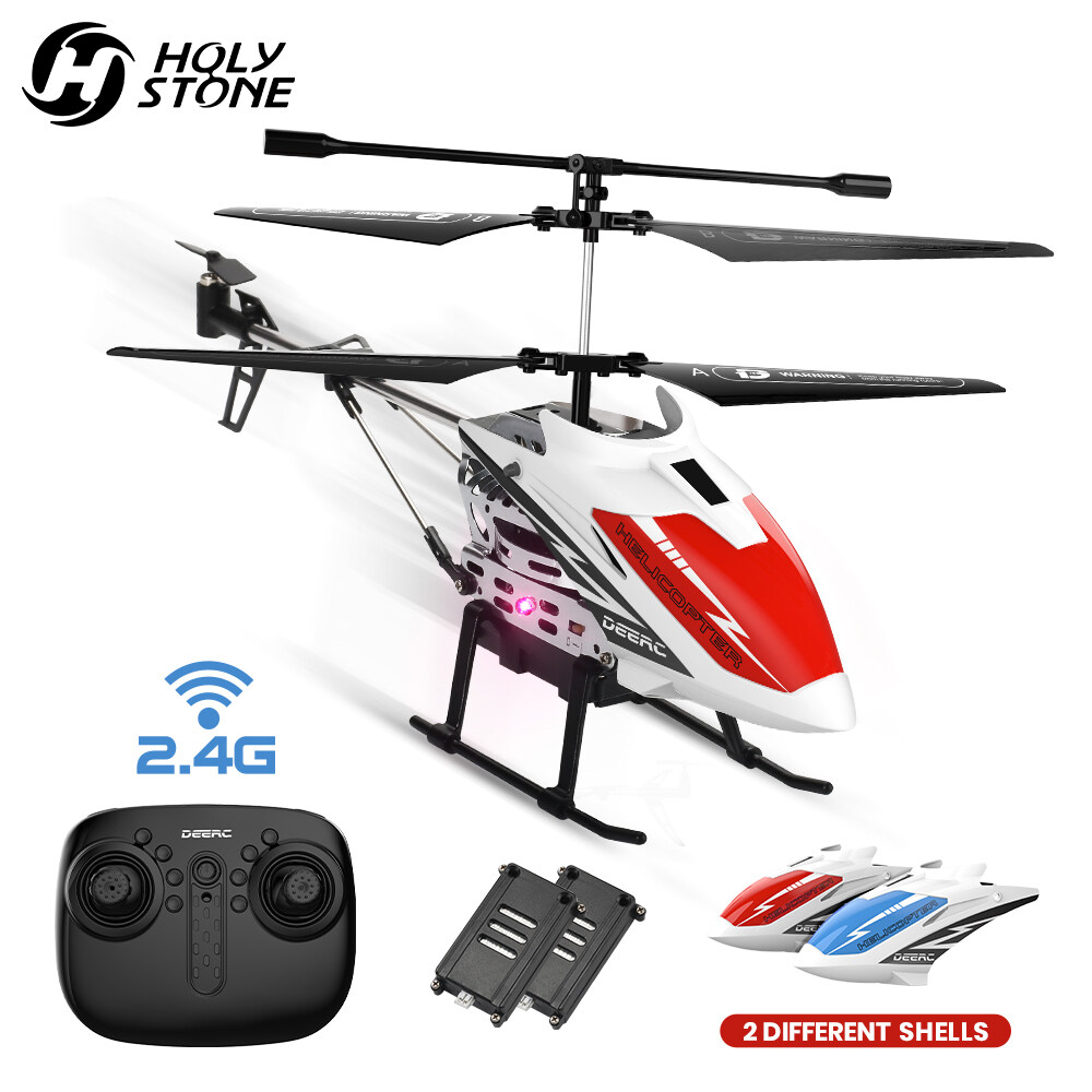 Holy Stone&DEERC DE51 Mini Metal RC Remote Control Helicopter Altitude Hold RC Airplane with Gyro for Baby Boy Girl Beginner,2.4GHz Aircraft Indoor Flying Toy with 3 Channel,High&Low Speed,LED Light,F