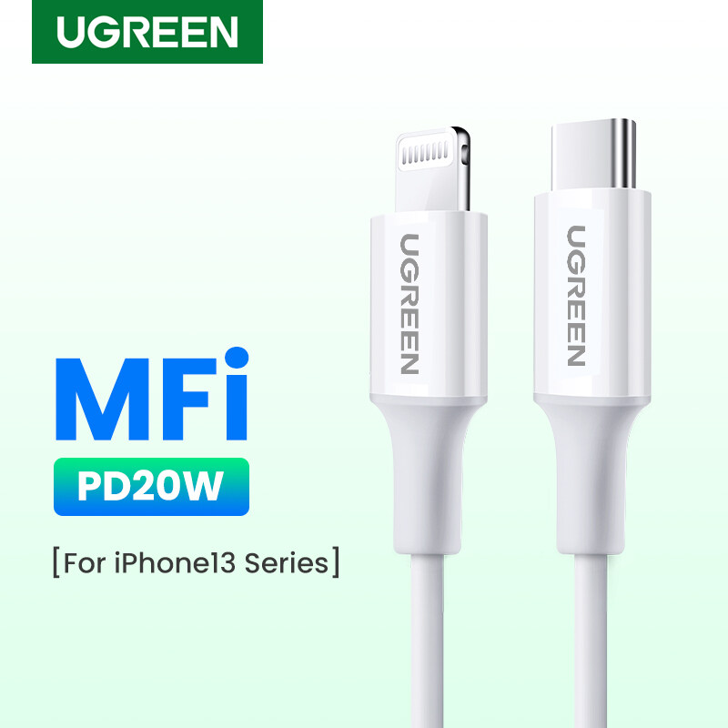 UGREEN PD 20W USB C to Lightning Cable - MFi Certified iPhone Charging Type-C Cable Compatible with iPhone iPhone 14 13 Pro Max iPhone 14 Plus iPhone 12 11 Pro Max /X/XR/XS/8 Series, iPad 9, AirPods P