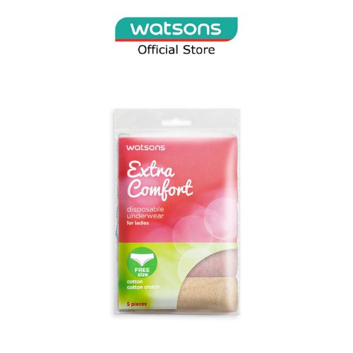 WATSONS Disposable Cotton Underwear With Cotton Crotch For Ladies (Free Size) 5s