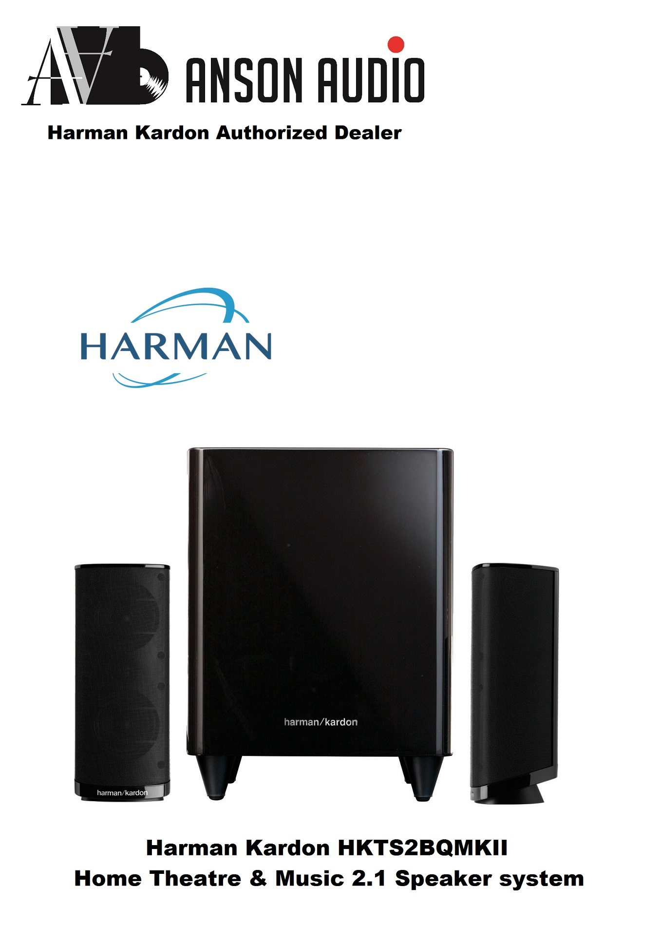 Harman Kardon HKTS2BQMKII Home Theatre & Music 2.1 Speaker system