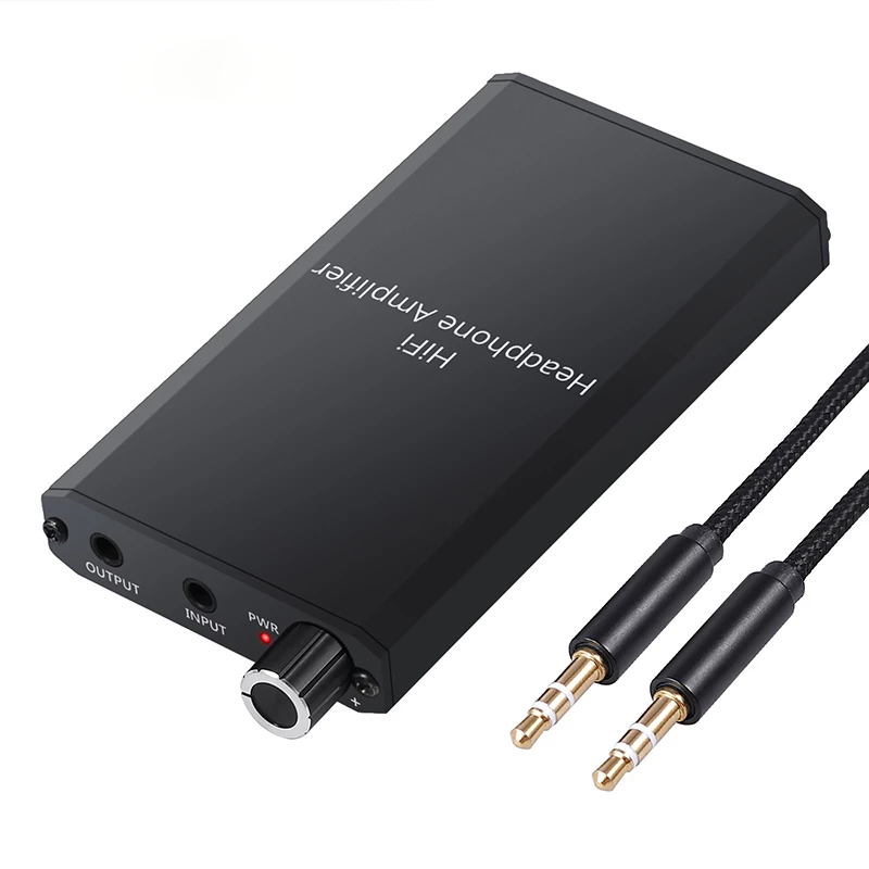 Portable Headphone Amplifier 3.5mm Stereo Output Two-stage Gain Switch Support Gain For Smartphone MP3 MP4 Computer