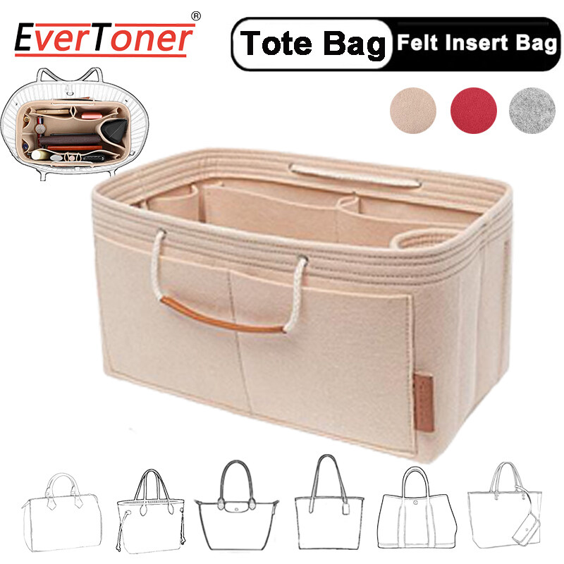 EverToner Felt Insert Bag For LV Neverfull Speedy Felt Purse Insert Handbag Organizer Bag in Bag Organizer with Handles