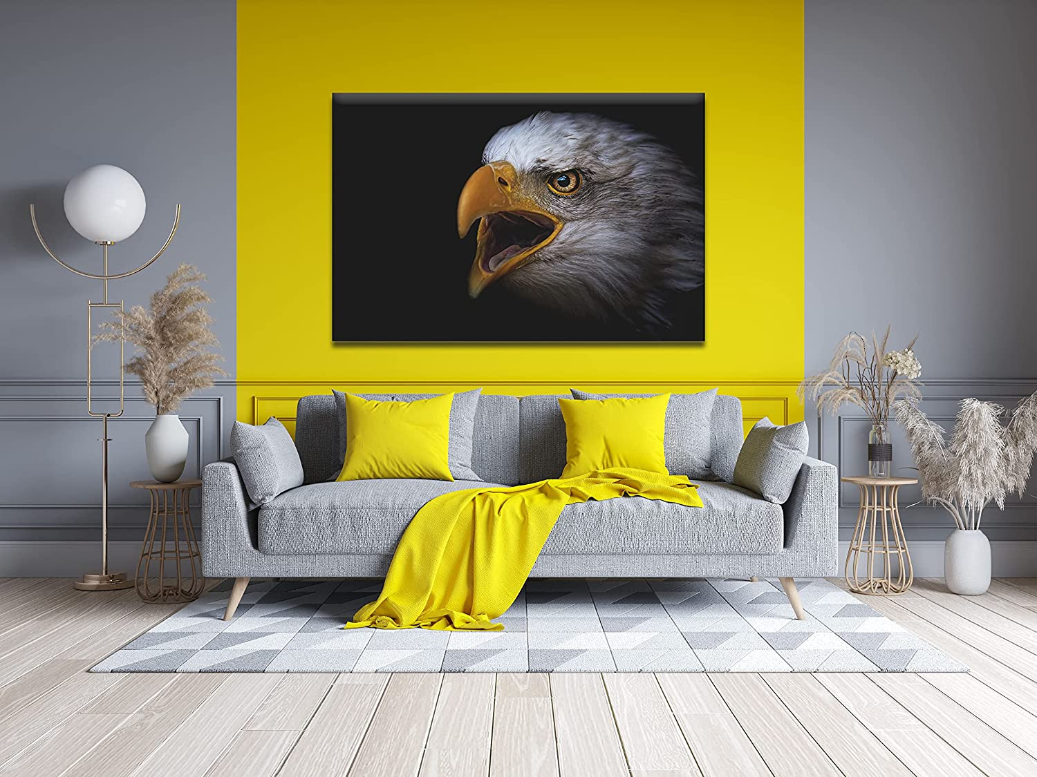 Acrylic Modern Wall Art Eagle - Animals In The Wild Black and White Series - Interior Design NFT - Acrylic Wall Art - Picture Photo Printing Artwork - Multiple Size Options (Wide 48"x 32" Height)