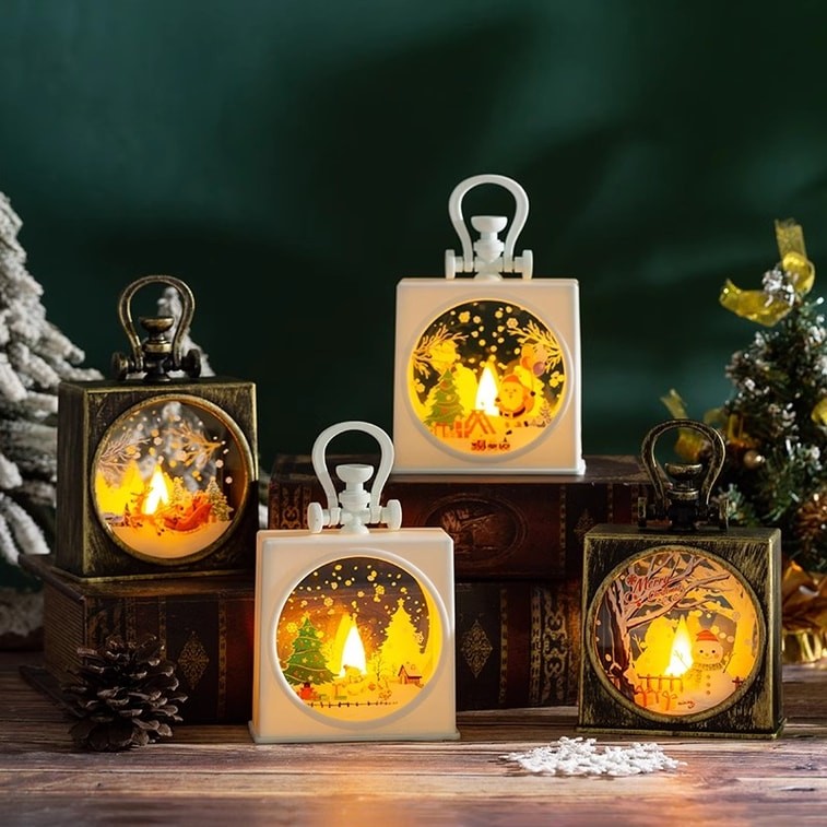 Christmas Theme Decorations Children's Handheld Gifts Night Lights Antique Copper-Christmas Tree